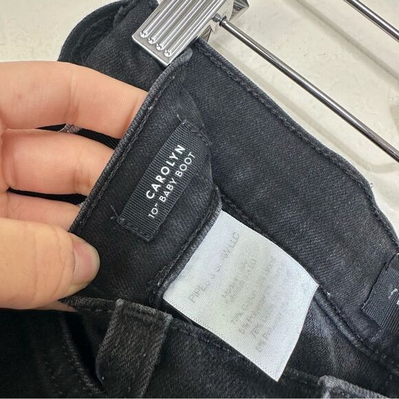 Veronica Beard Carolyn 10” Baby Boot Cropped Jeans Tux Stripes Size 24 in Raven - Picture 6 of 10